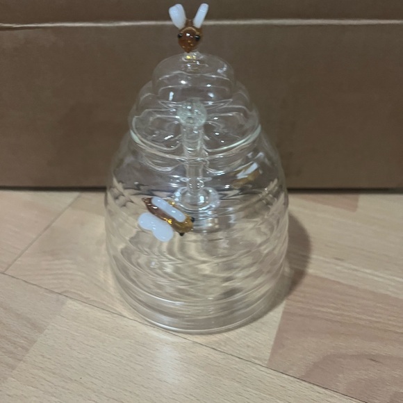 Neiman Marcus Glass Honey Jar with Bee Accents - Picture 4 of 5
